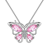 Butterfly Pendant Necklace Birthstone October Tourmaline - Necklaces - Aurora Tears